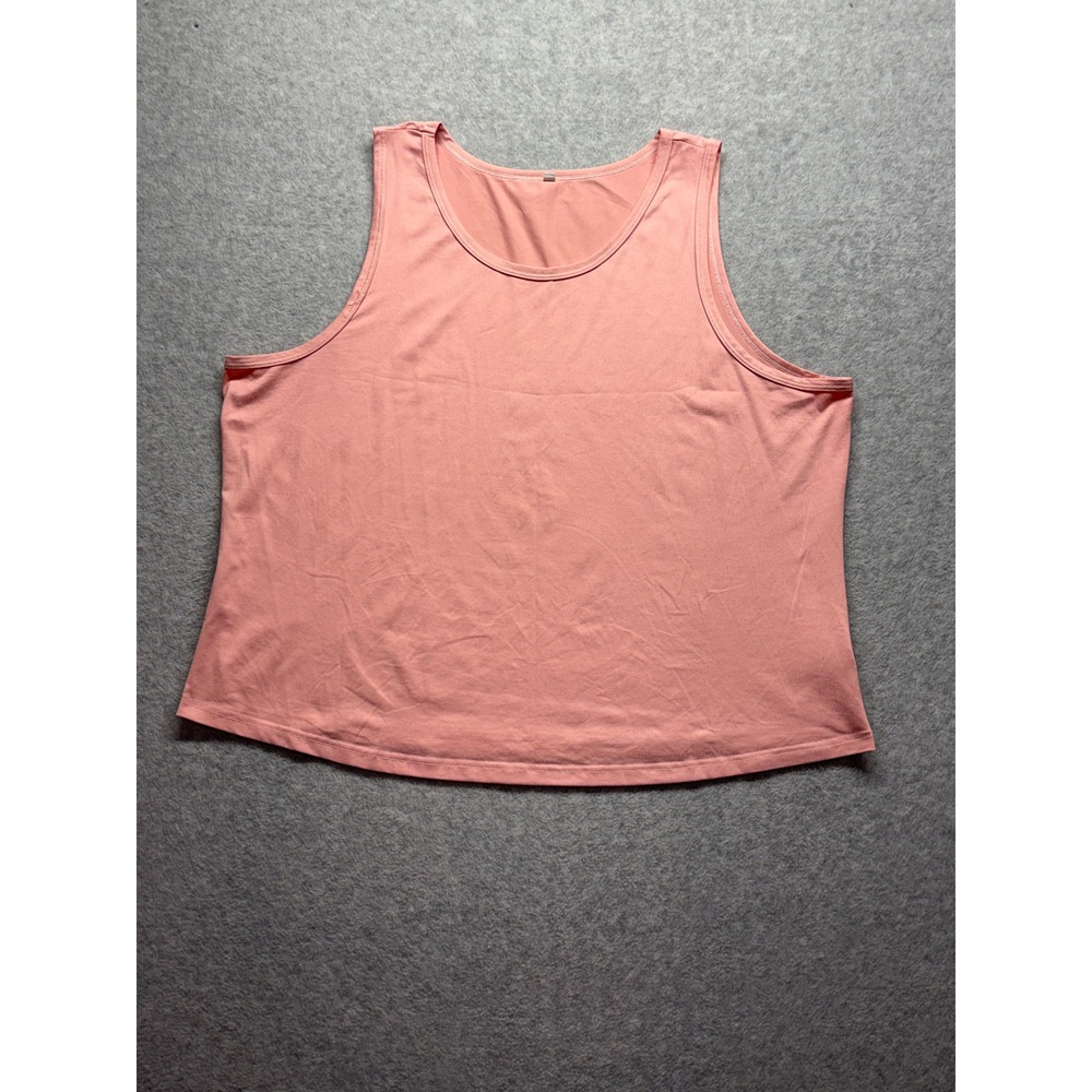 Pink Sleeveless Scoop Neck Tank Top Plus Size 6XL Stretchā Knit Basic Tee